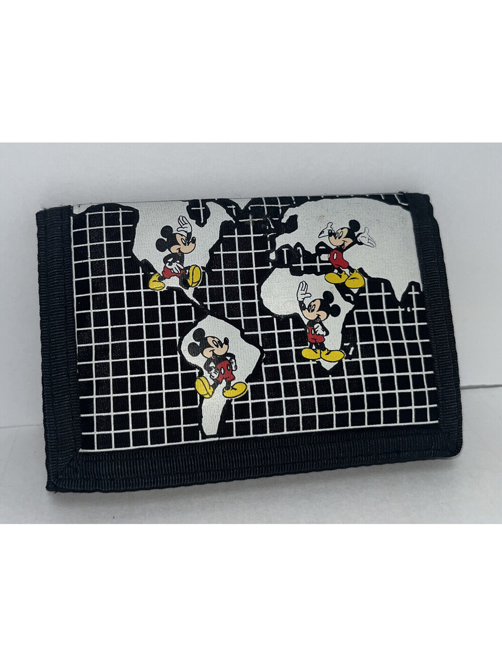 Vintage Black & White Map Mickey Mouse Disney Wallet Tri Fold